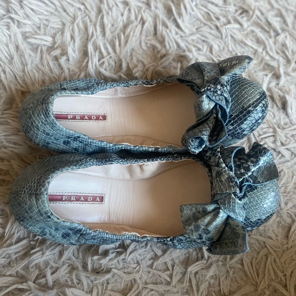 Prada ballerinas / flats python grey / blue size 6.5 - Picture 10 of 10